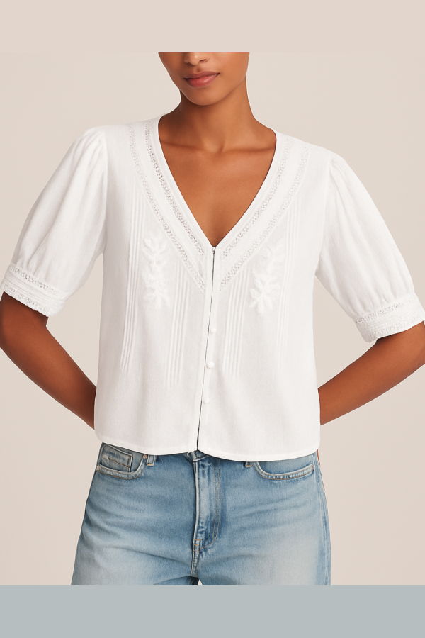 Velvet Mavis Top - White