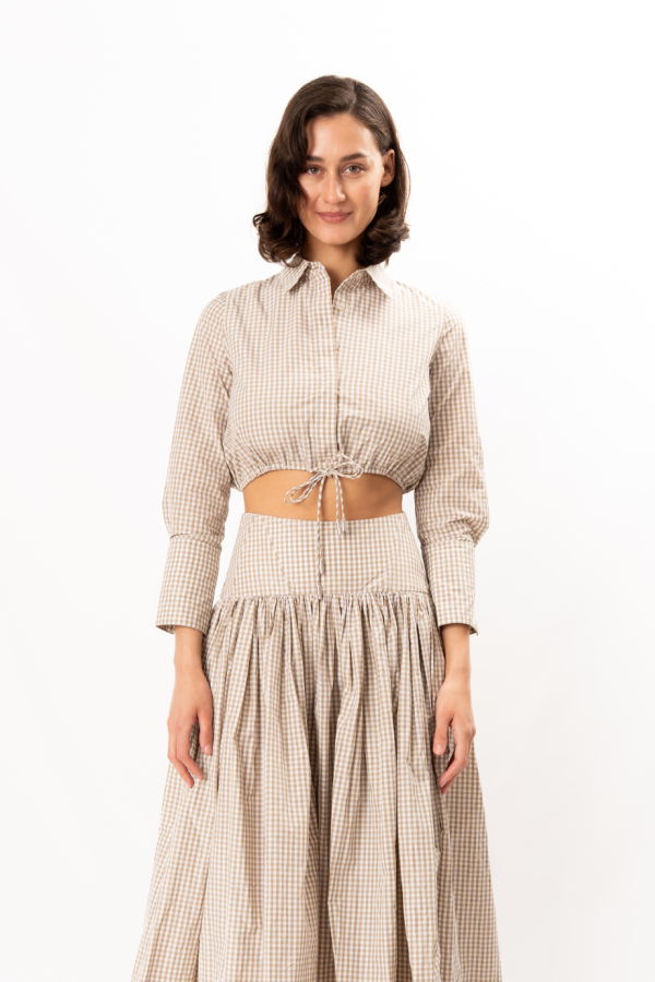 Alexis Mazi Top - Tan/ White