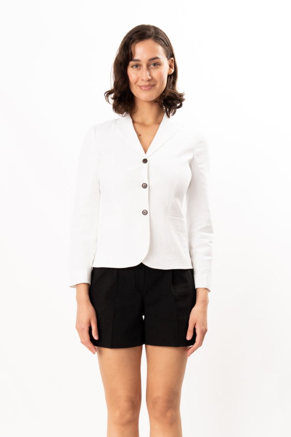 Theory Shrunken Button Jacket - White