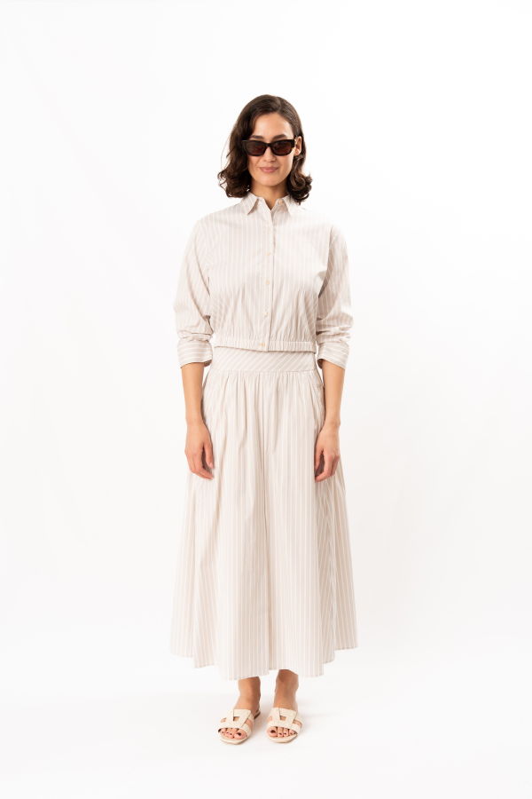 Theory Vented Skirt - Sand Multi