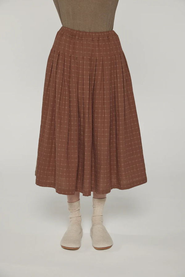 amente Pleated Waist Tie Skirt