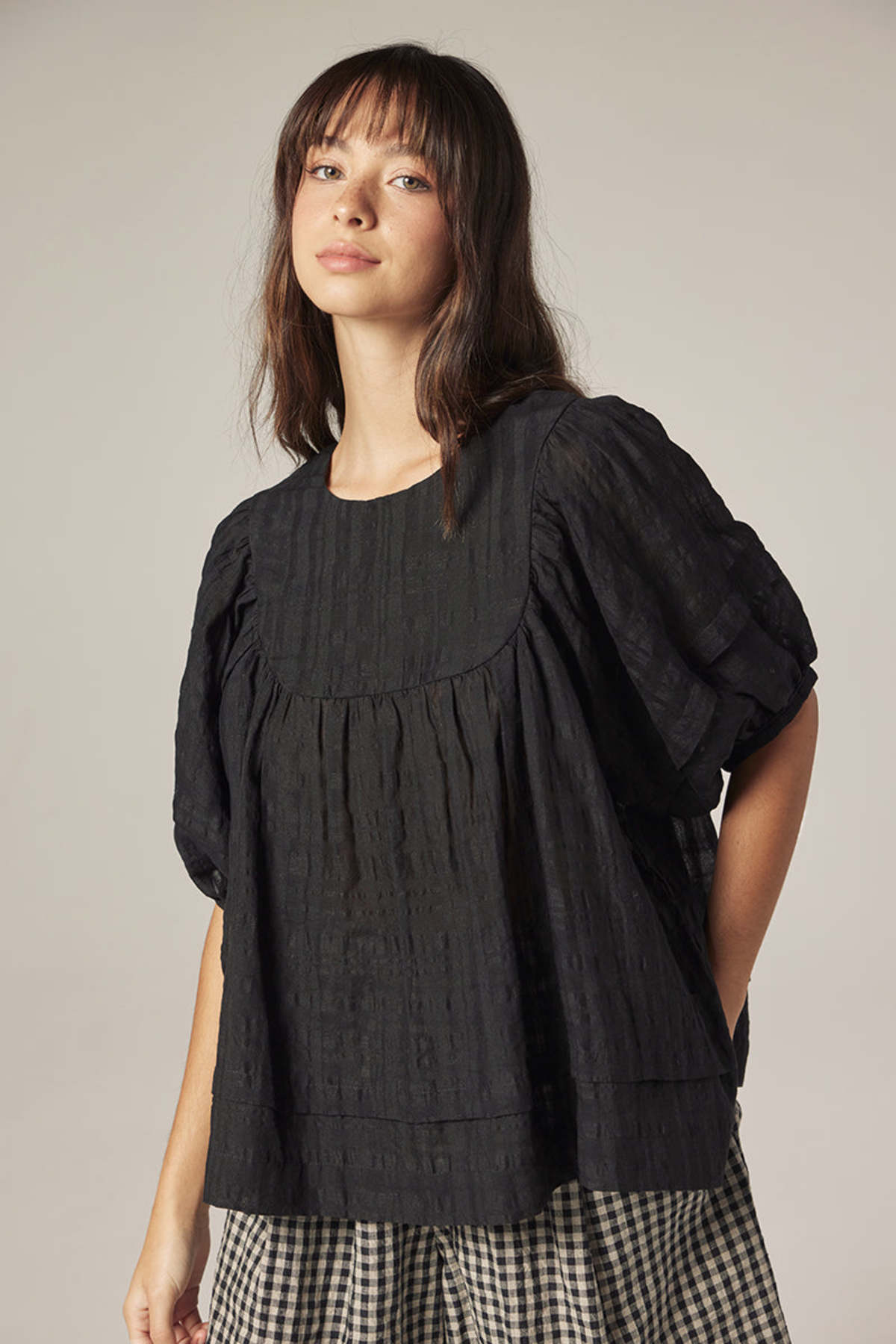amente Puff Sleeve Yoke Top - Image 1 of 1