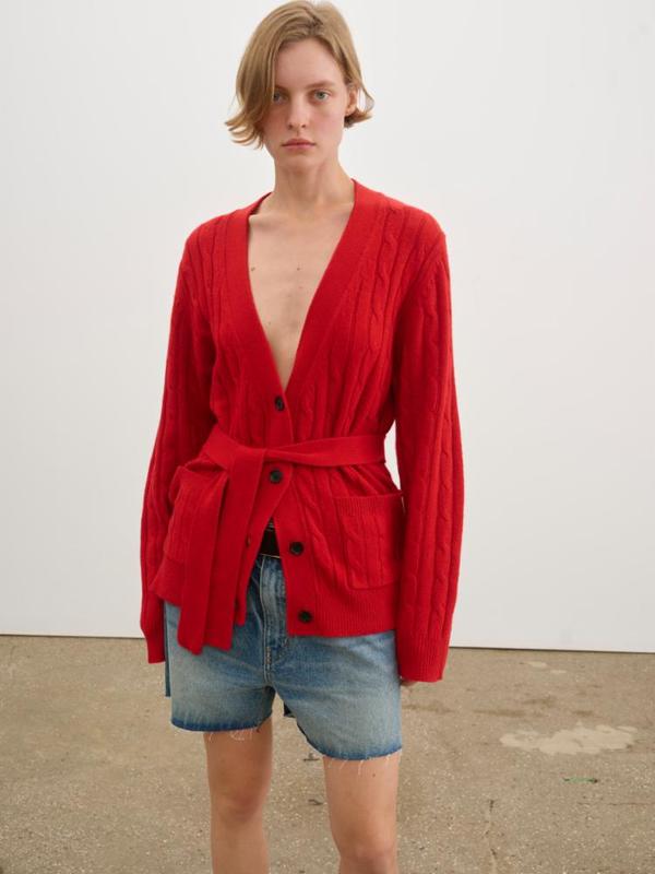 Nili Lotan Tirza Cardigan - True Red