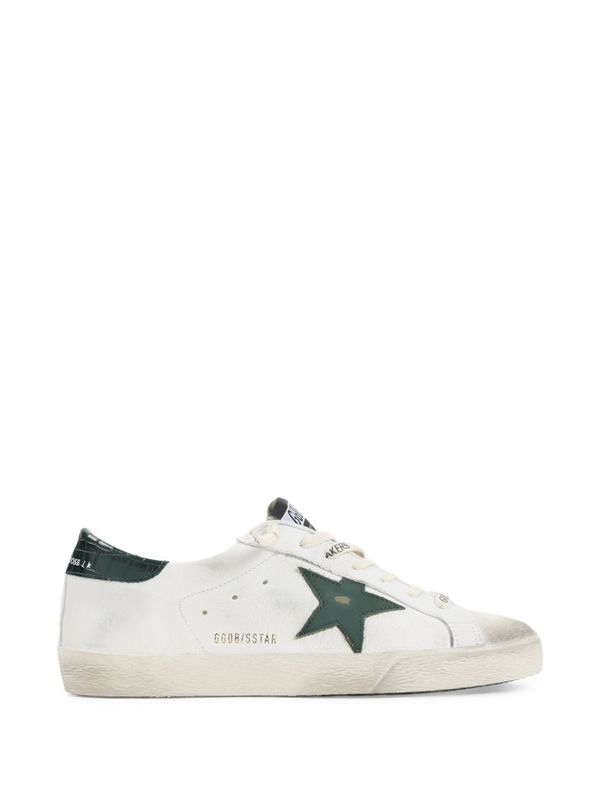 Golden Goose Super-Star Leather Sneakers - Green Golden Goose Super-Star Leather Sneakers - Green