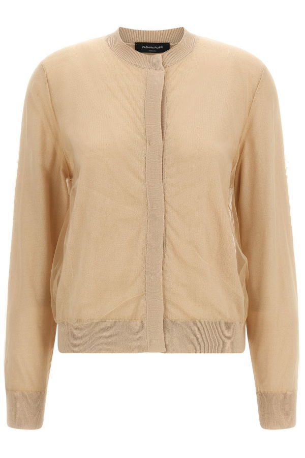 Fabiana Filippi Tulle Cardigan - Brown
