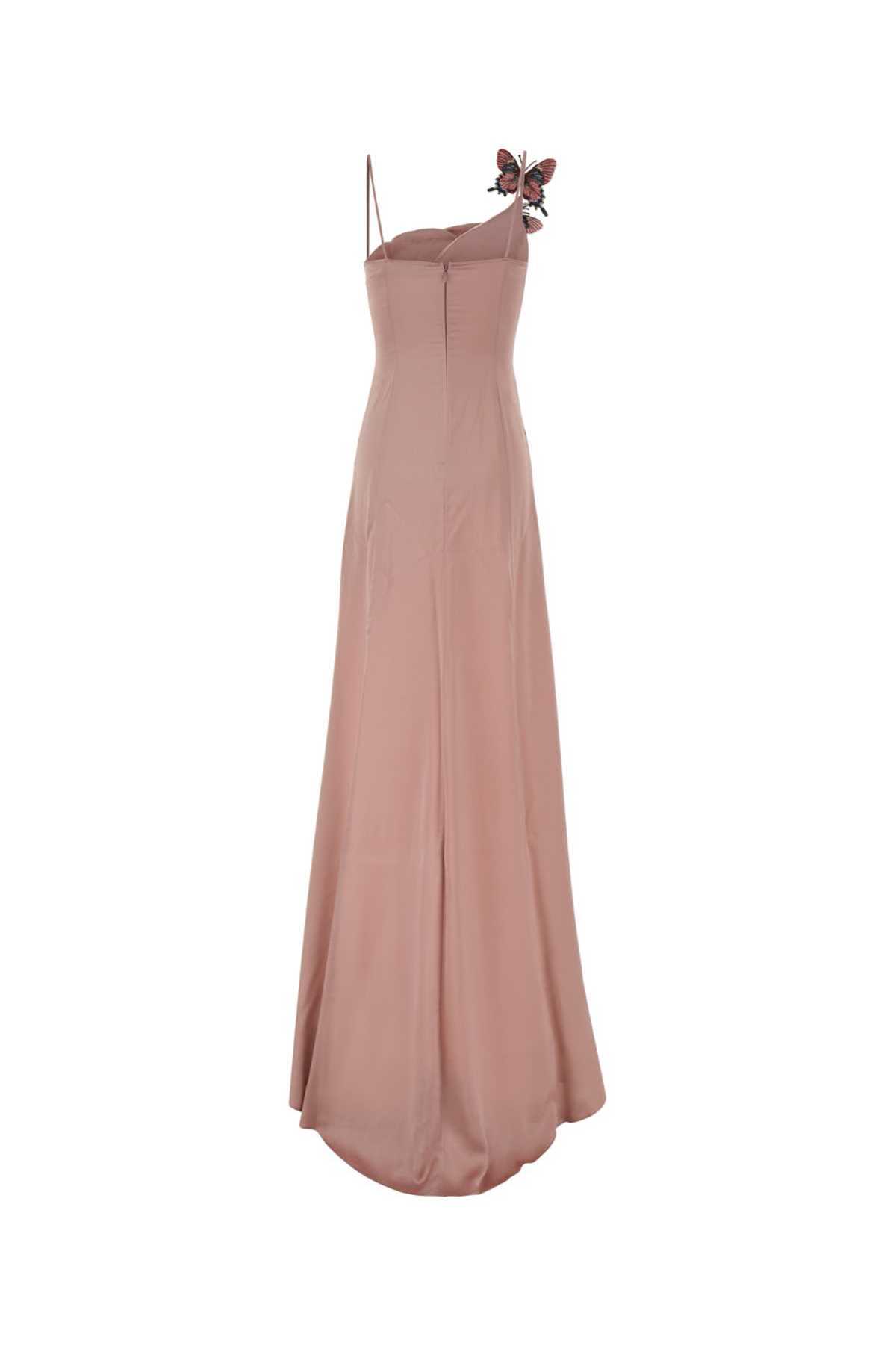 Blumarine Pink Stretch Satin Long Dress - Rosa - Image 2 of 2