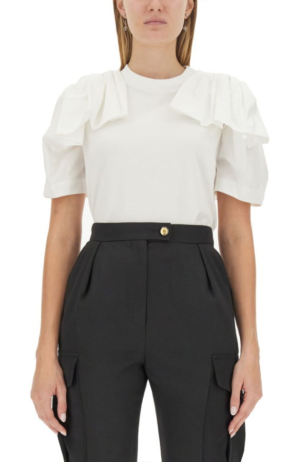 Alexander McQueen T-shirt With Ruffles T-shirt - White