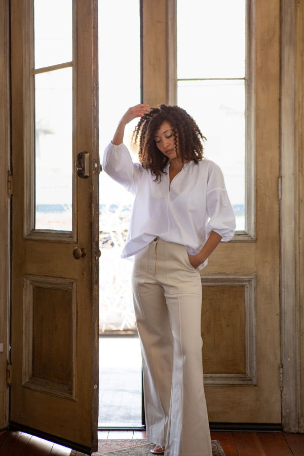 Erica Tanov Patricia Cotton Blouse - Ivory