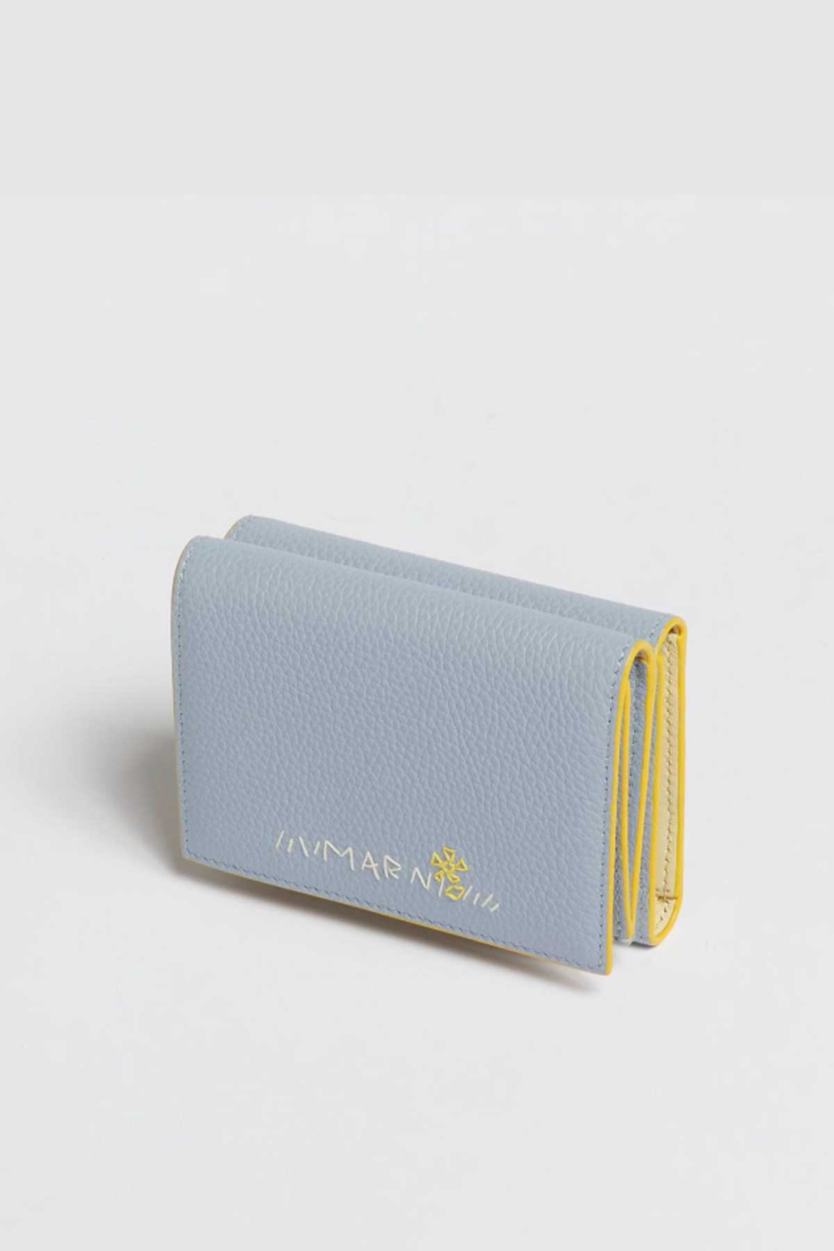 Marni Leather Trifold Wallet with Marni Mending Embroidery Wallet - Smoke Blue - Image 1 of 5