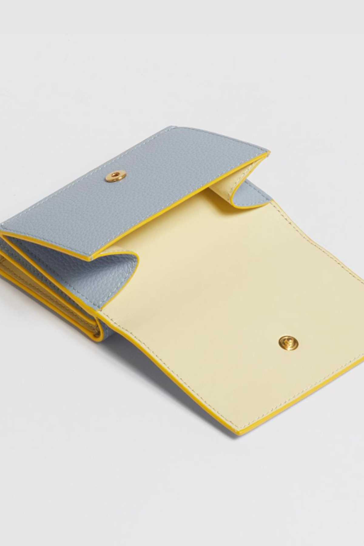 Marni Leather Trifold Wallet with Marni Mending Embroidery Wallet - Smoke Blue - Image 2 of 5