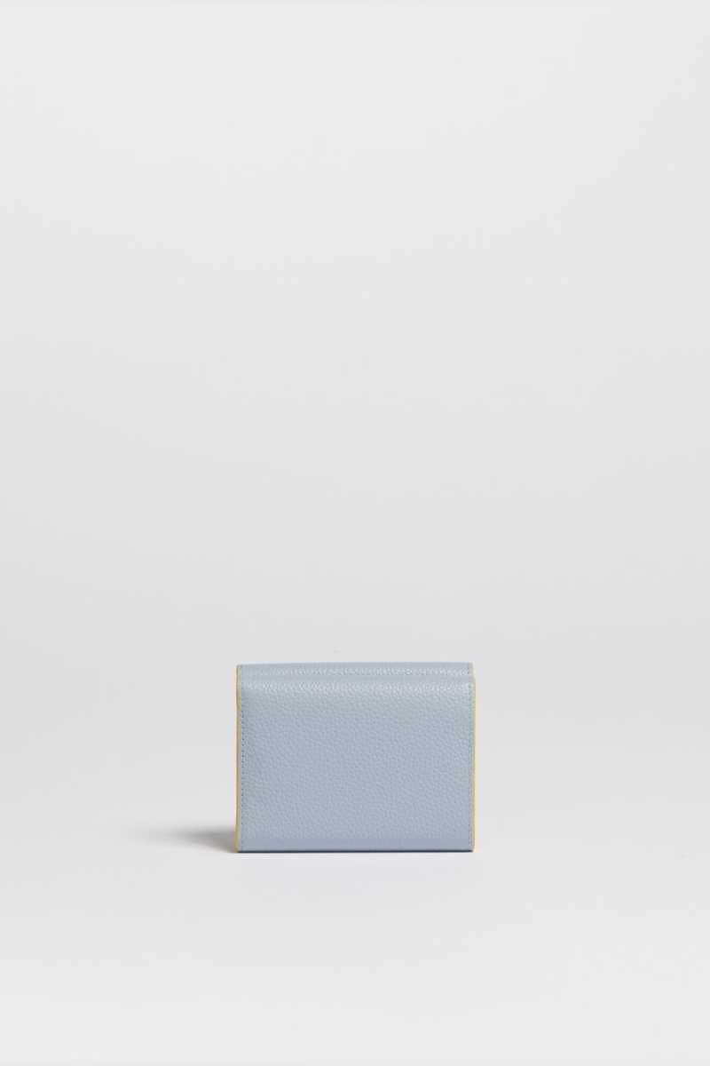 Marni Leather Trifold Wallet with Marni Mending Embroidery Wallet - Smoke Blue