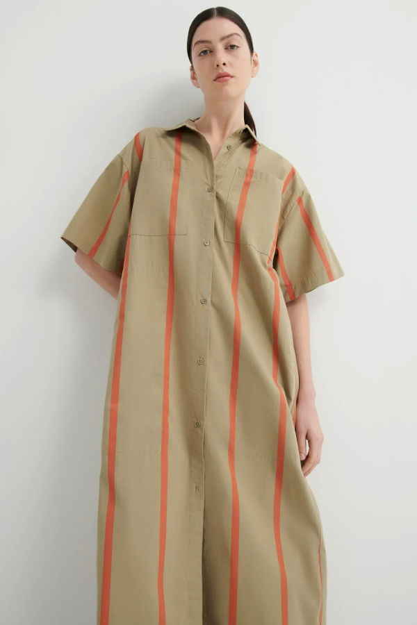 Kowtow Balance Dress - Nasturtium Stripe