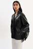 LADYBIRD Rianne Leather Fringe Jacket - Black - Thumbnail 5