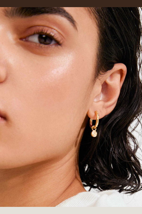 Pilgrim Fire Spiral Pendant Hoop Earrings