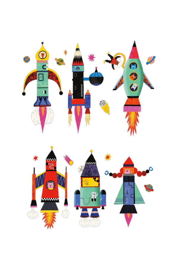 KIDS Hachette Rocket Ship Magnetic Build-It Toy Set