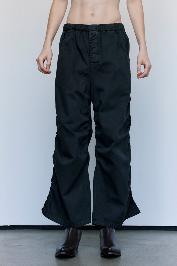 Gabriela Coll Garments No.267 Black Cotton Thin Canvas Draped Trousers
