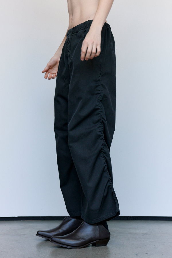 Gabriela Coll Garments No.267 Black Cotton Thin Canvas Draped Trousers