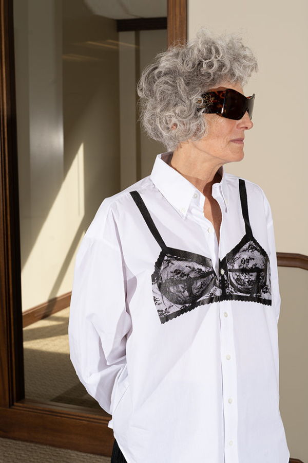 Vaquera Trompe L'Oeil Bra Button Down Top