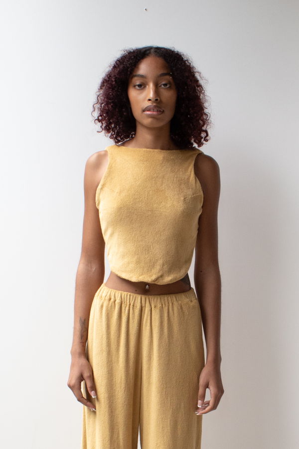 at Dawn. Terry Back Tie Top