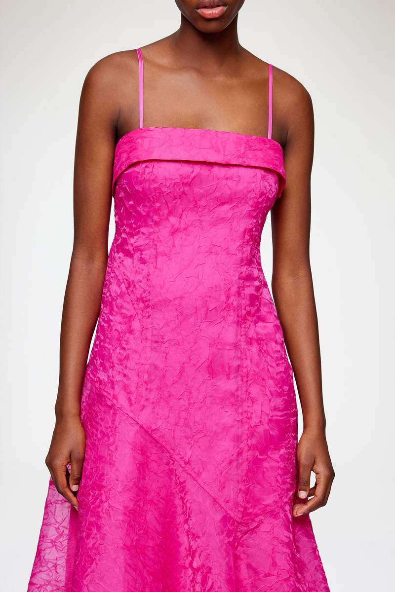 Ganni Shibori Organza Dress - Raspberry Rose