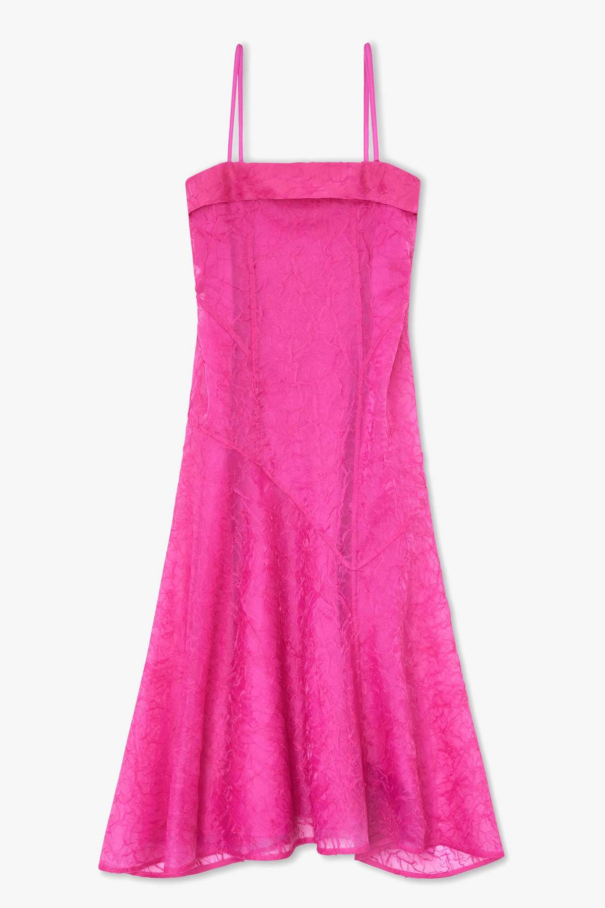 Ganni Shibori Organza Dress - Raspberry Rose - Image 4 of 4