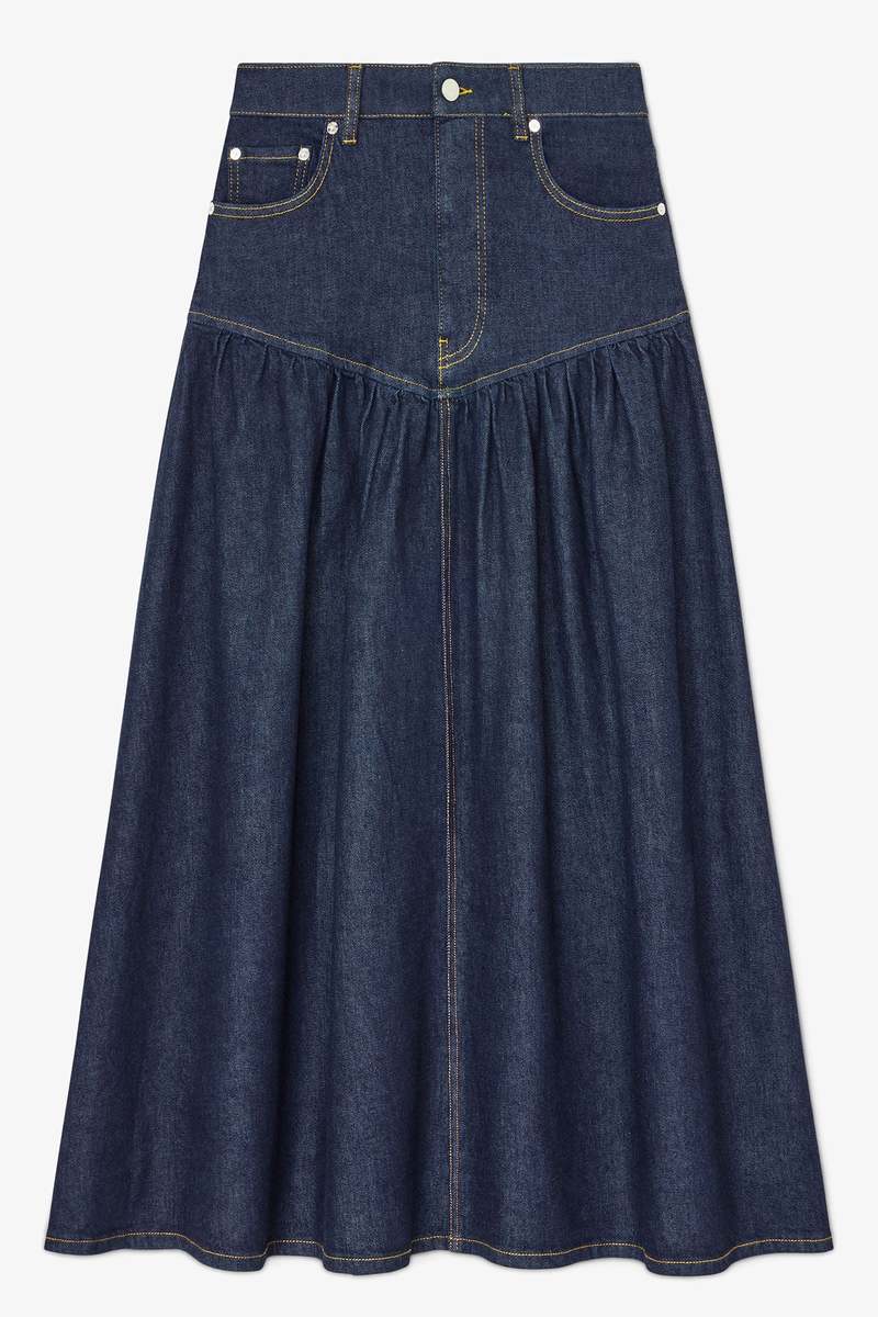 Ganni Stretch Denim Skirt - Rinse