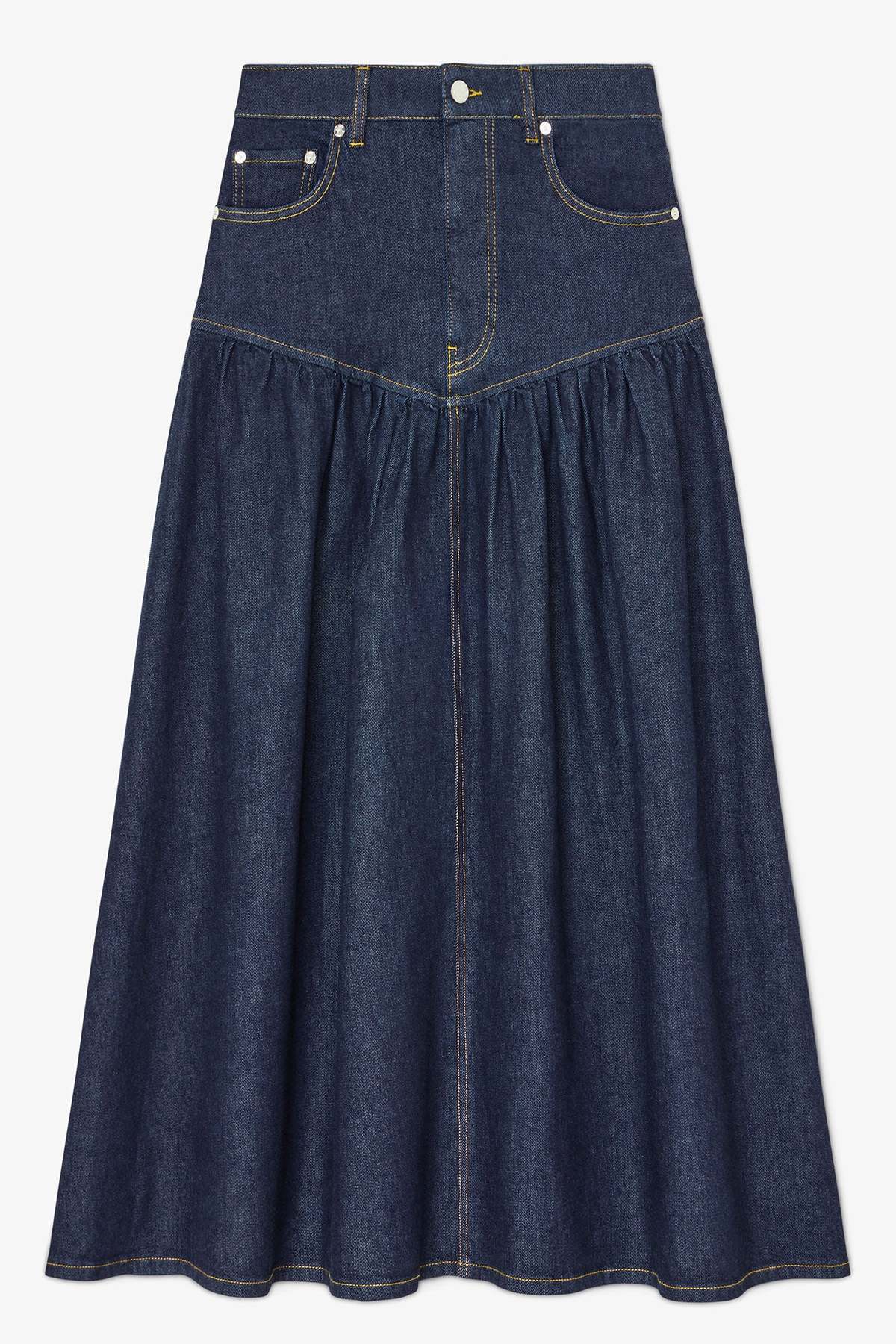 Ganni Stretch Denim Skirt - Rinse - Image 4 of 4