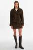 LAMARQUE Dhana Short Suede Trench Coat - Dark Brown - Thumbnail 1