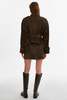 LAMARQUE Dhana Short Suede Trench Coat - Dark Brown - Thumbnail 4