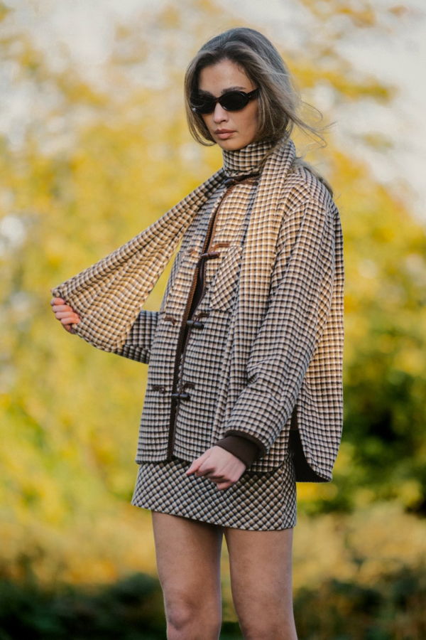 House of Sunny Retro Blanket Jacket - Blonde Multi