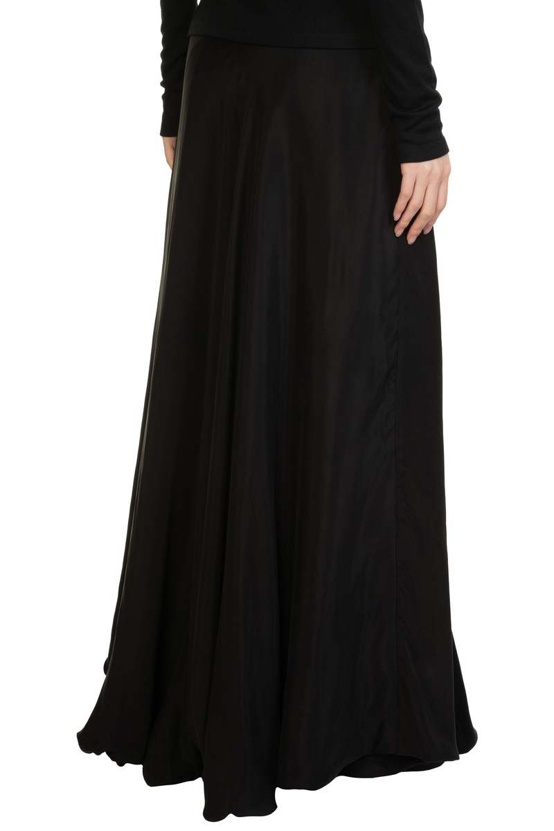 Peng Black Cupro Silk Skirt