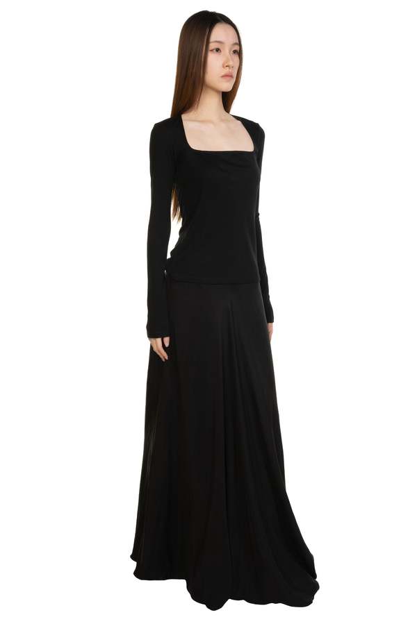 Peng Black Cupro Silk Skirt