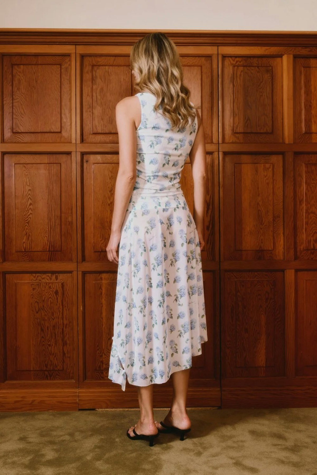 House of Sunny Hydrangea Asymmetric Mesh Skirt - Soft Blue - Image 3 of 18