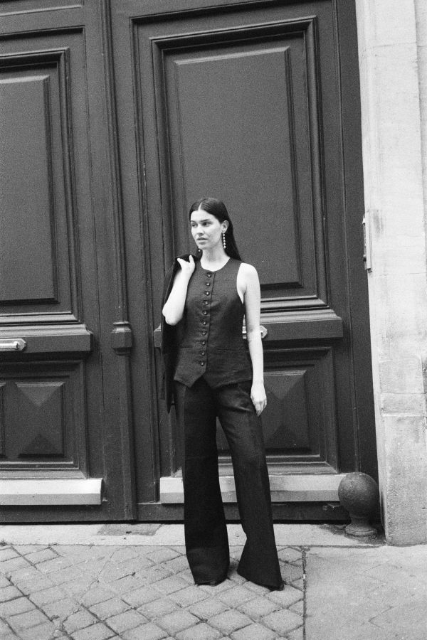 Facettes Studio Bianca Linen Twill Pants - Black