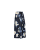 Lela Rose Abstract Floral Crepe Cascade Skirt - Navy - Thumbnail 1