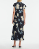 Lela Rose Abstract Floral Crepe Cascade Skirt - Navy - Thumbnail 4
