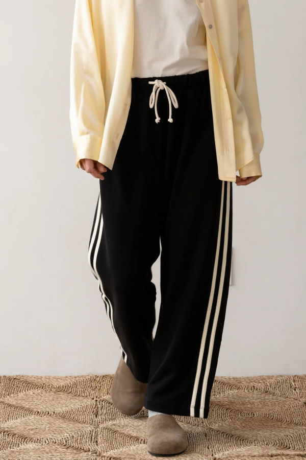 Donni. Eco Terry Stripe Crop Pant - Jet