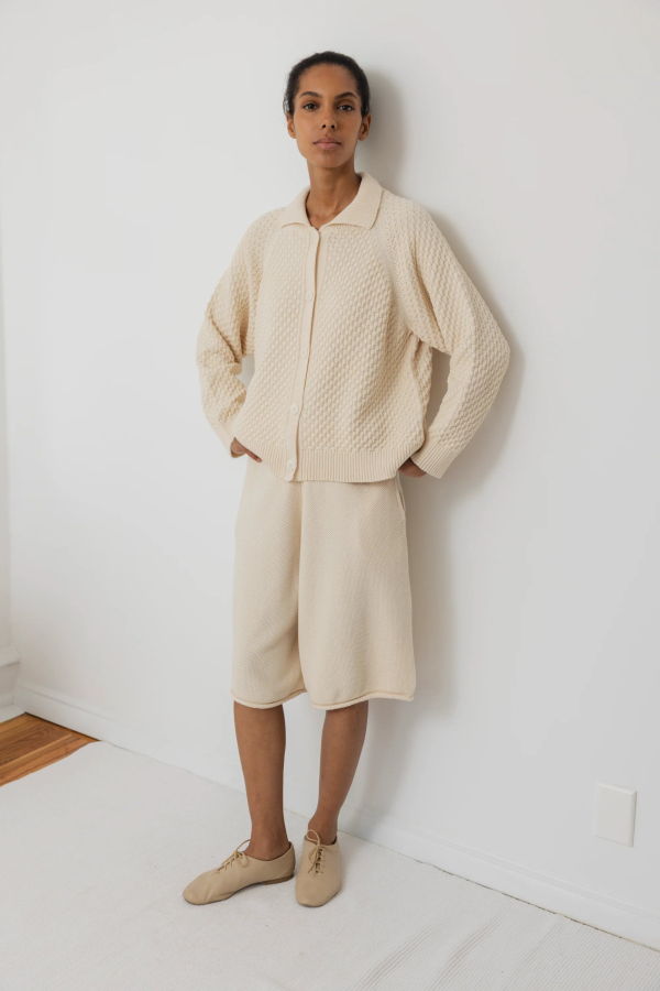 Wol Hide Textured Cardigan Natural