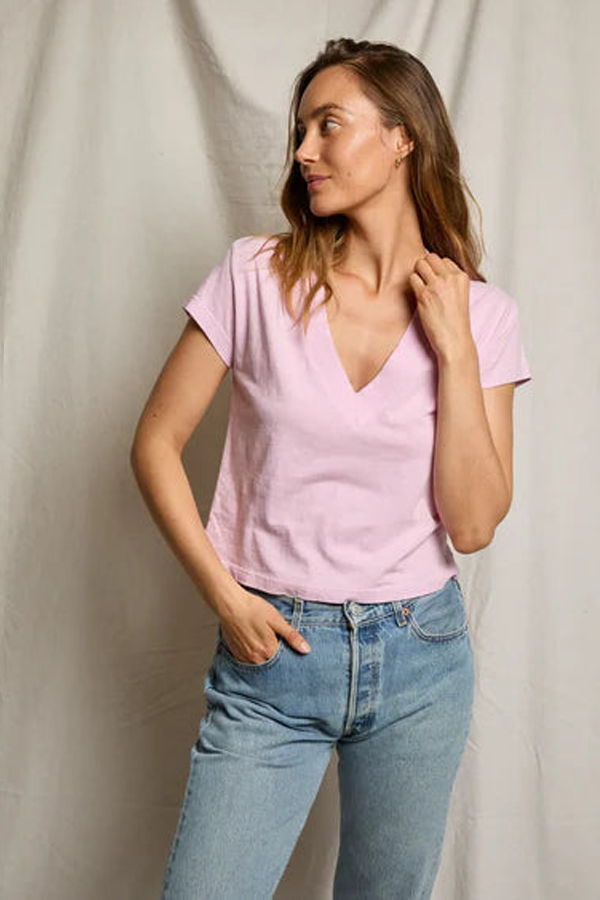 Perfect White Tee Alanis Cotton V-Neck Tee