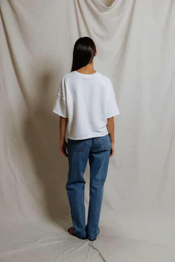 Perfect White Tee Ezra French Terry Short Sleeve Sweatshirt