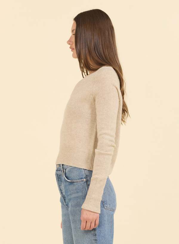 ONE GREY DAY Blakely Cashmere V-Neck Sweater - Oatmeal