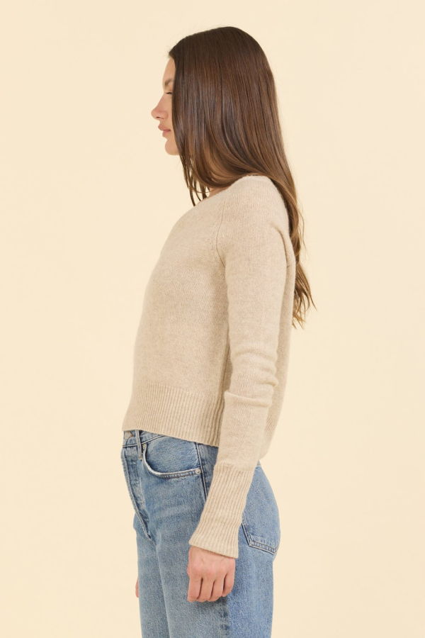 ONE GREY DAY Blakely Cashmere V-Neck Sweater - Oatmeal