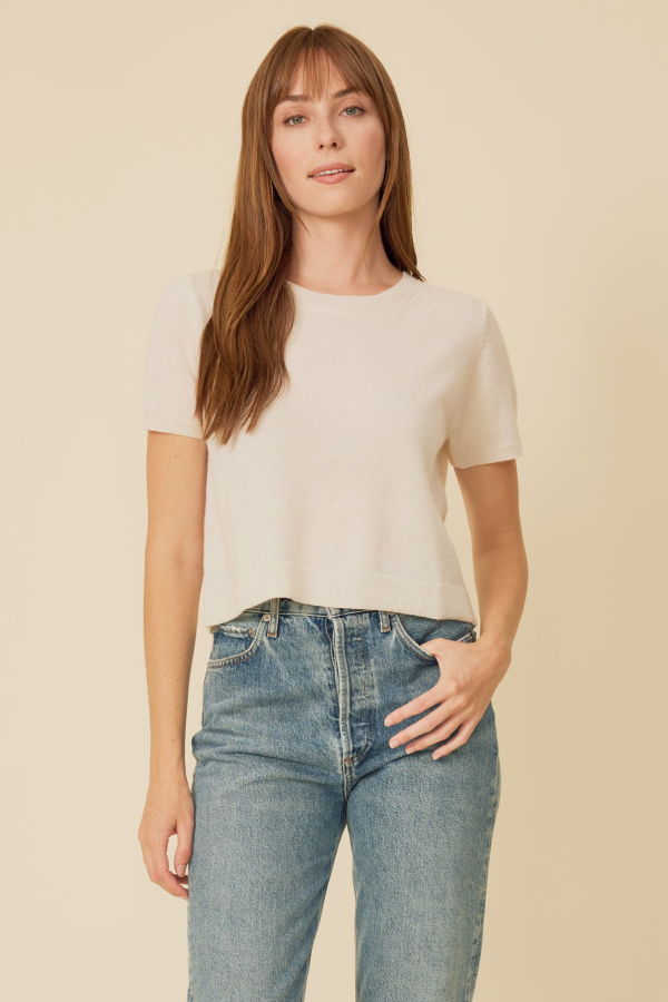 ONE GREY DAY Kadri Cashmere Tee - Ivory