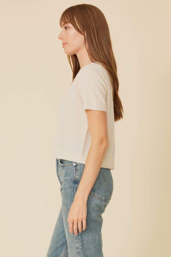 ONE GREY DAY Kadri Cashmere Tee - Ivory