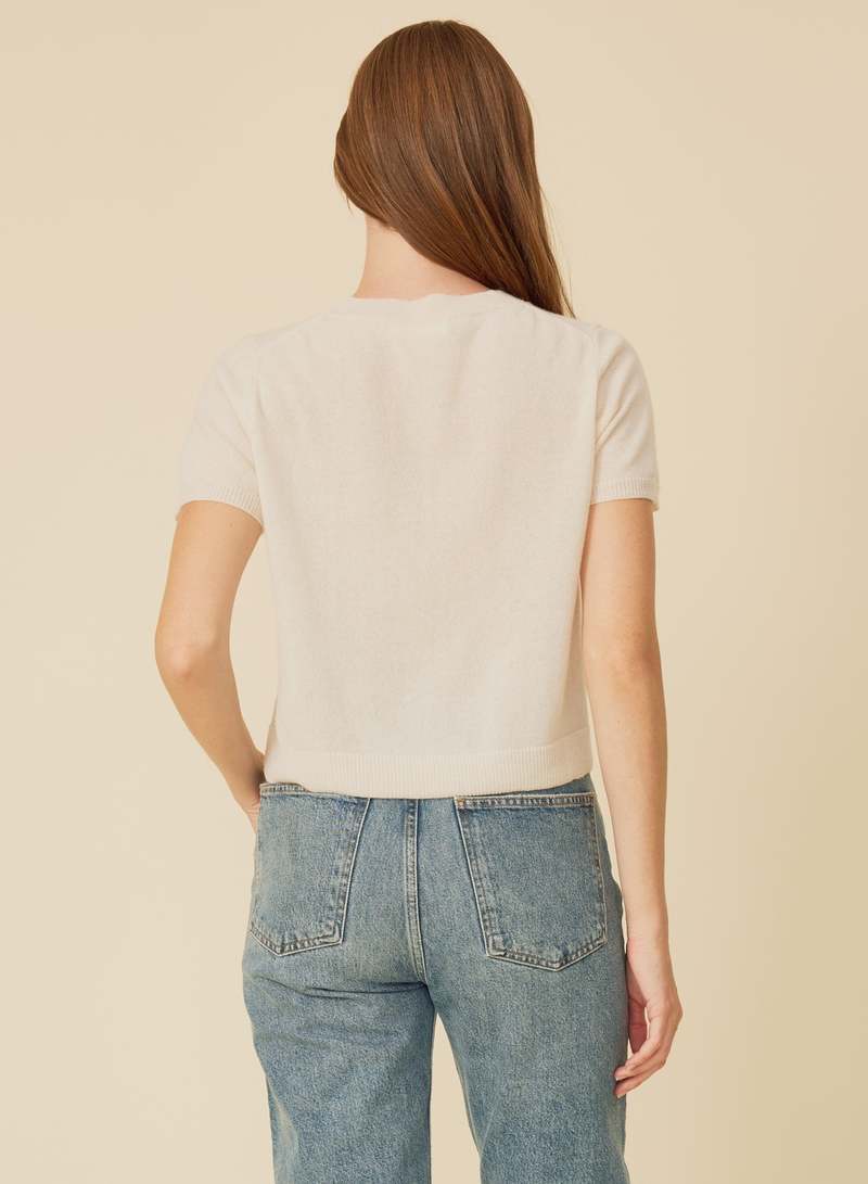 ONE GREY DAY Kadri Cashmere Tee - Ivory
