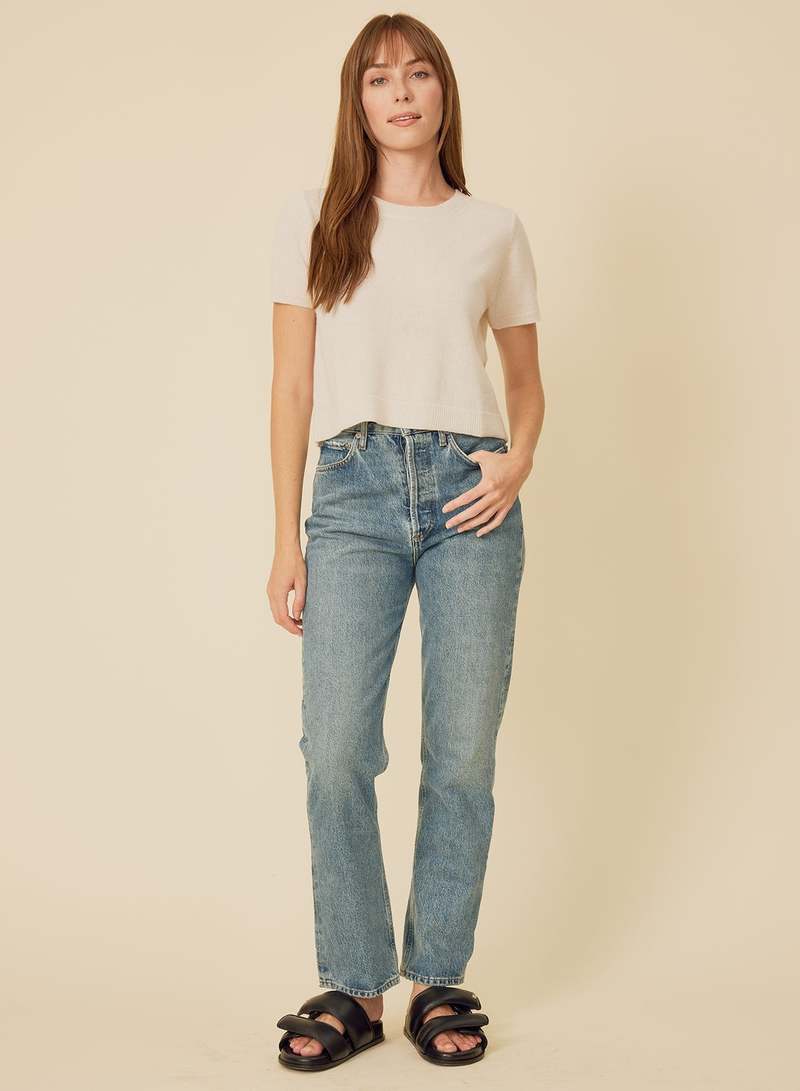 ONE GREY DAY Kadri Cashmere Tee - Ivory