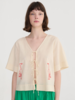 Bobo Choses Embroidery Tied Blouse - Off White - Thumbnail 5