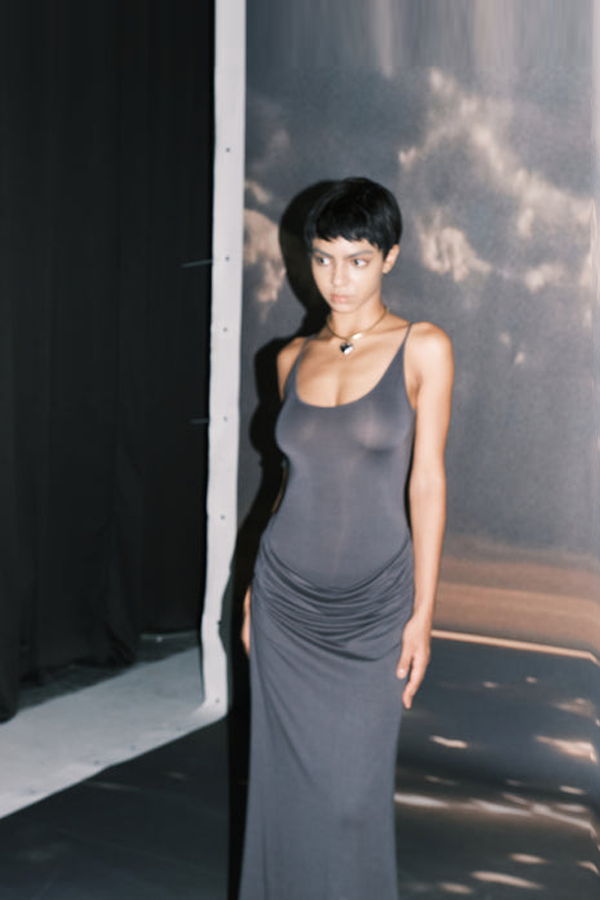 Woodrose Deli Full Moon Maxi Dress - Charcoal