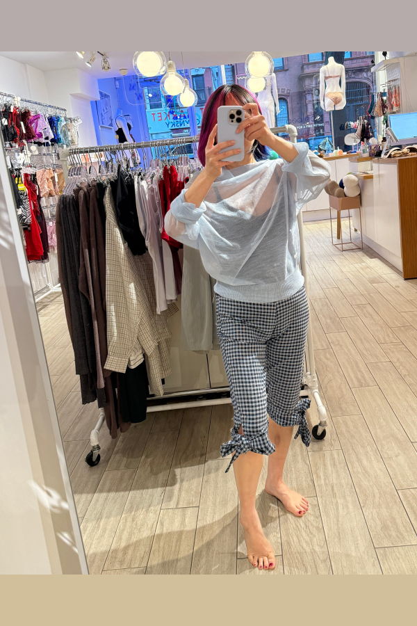 Woodrose Deli Sicily Crop Pant - Plaid