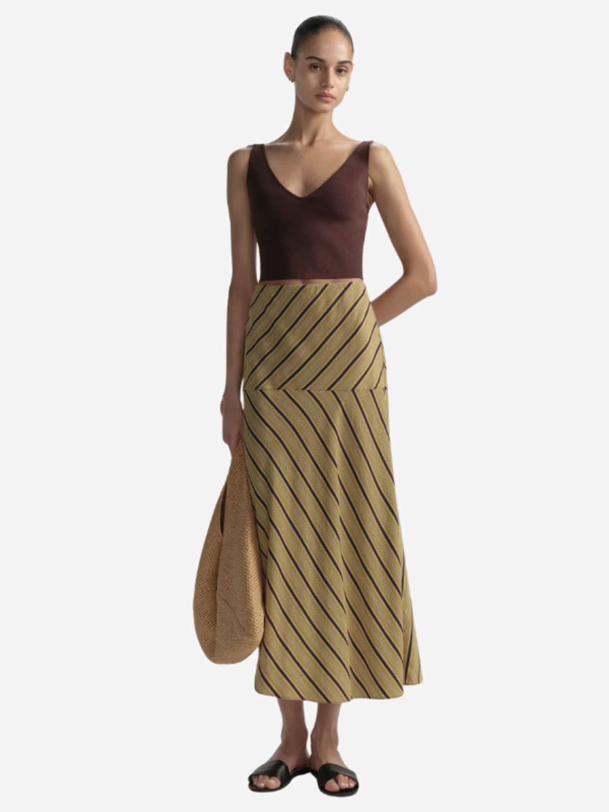 A.L.C. Kara Skirt - Curry/Ganache - Image 2 of 6